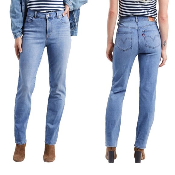 Levi's Denim - Levi's Womens 505 Straight Leg Jeans Light Wash 34 Stretchy